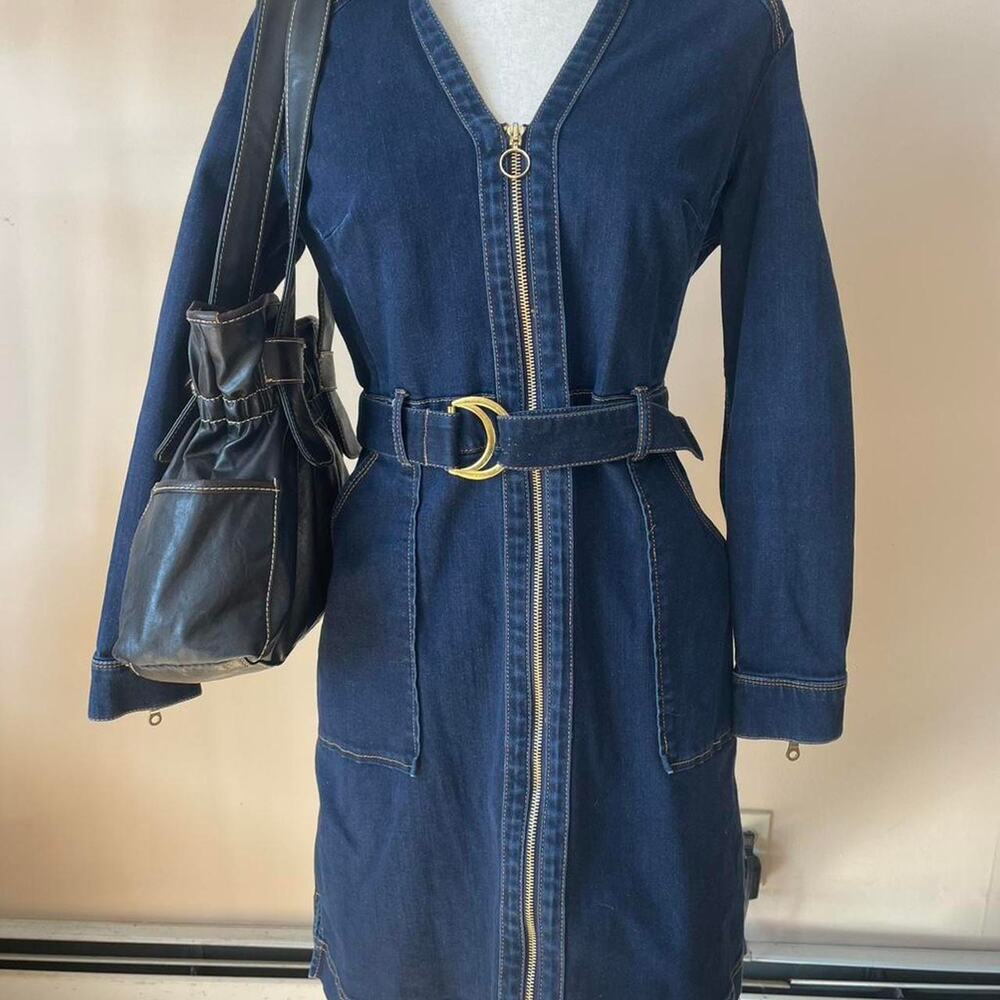 Vintage style dark denim dress